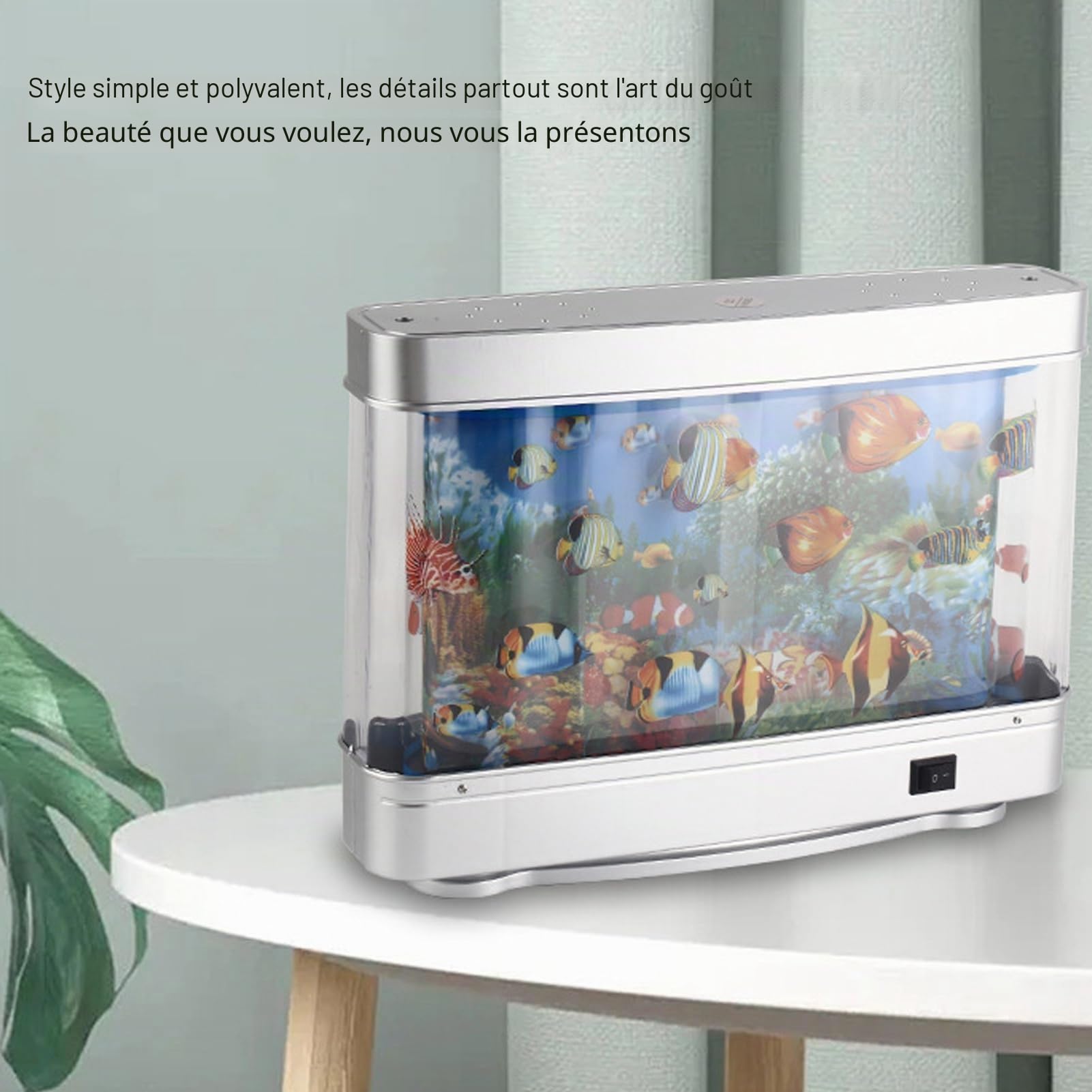 Lampe de Poisson Ornementale Simulée, Lampe D'aquarium Artificiel, Lampe Décorative, Mini Lumière D'océan à LED pour la Maison, le Bureau, la Chambre D'enfants (Prise UE 220V)