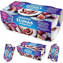 Elinas Yoghurt Greek Style Raspberry Fig 600 grams x 4 pieces