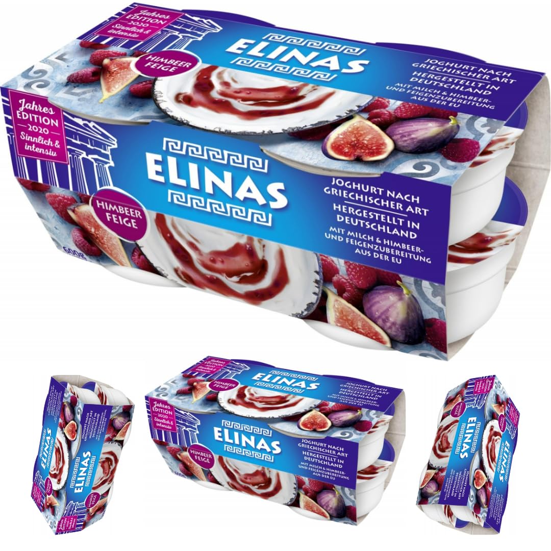 Elinas Joghurt Joghurt nach griechischer Art Himbeer-Feige 600 Gramm x 4 Stück