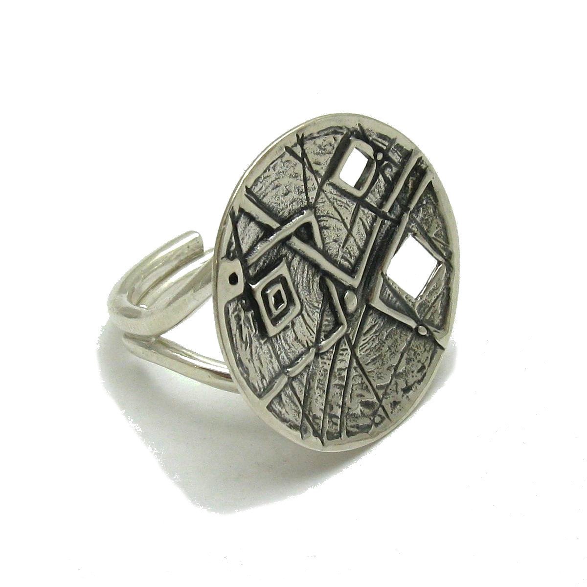 Anillo plata de ley sólido 925 tamaño ajustable R001753