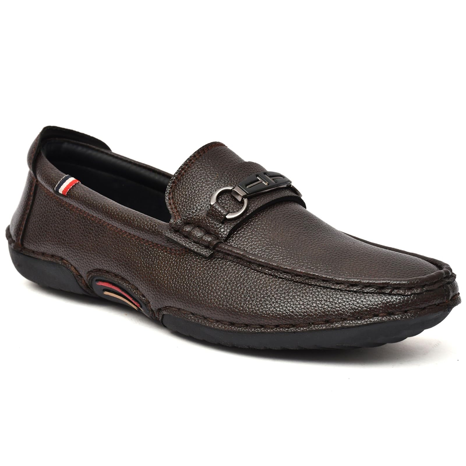 Round Toe Casual Loafer Shoes for Men with Metal Acent | Comfortable and Flexible | Trendy, Stylish, and Breathable Slip-On Loafers-image-25
