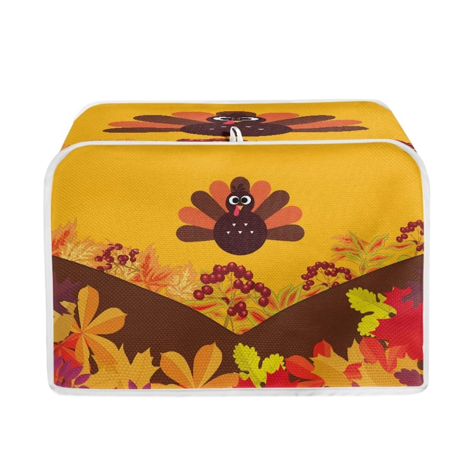 TOADDMOS 4 Slice Toaster Cover Thanksgiving Day Turkey Kitchen Accessories Small Appliance Dust Proof Cover Bread Maker Toaster Cover