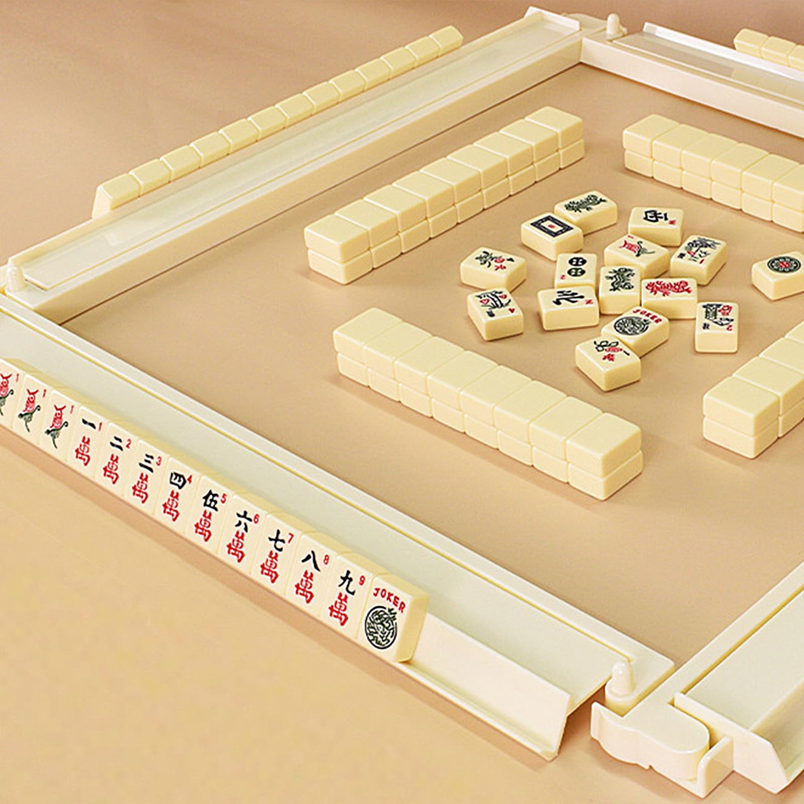 Mahjong Stojaki na płytki – organizer do gier z , stojaki do gier Mahjong z popychaczami, do domu, na imprezę, do klubu, na wakacje, świąteczny