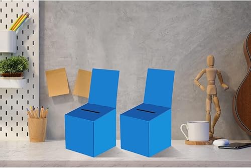 Miniatura 6 de Paquete de 24 cajas de sugerencias para rifas con ranura, cajas de cartón de 6 x 6 x 6 pulgadas con ranura para boletos y cabecera extraíble para