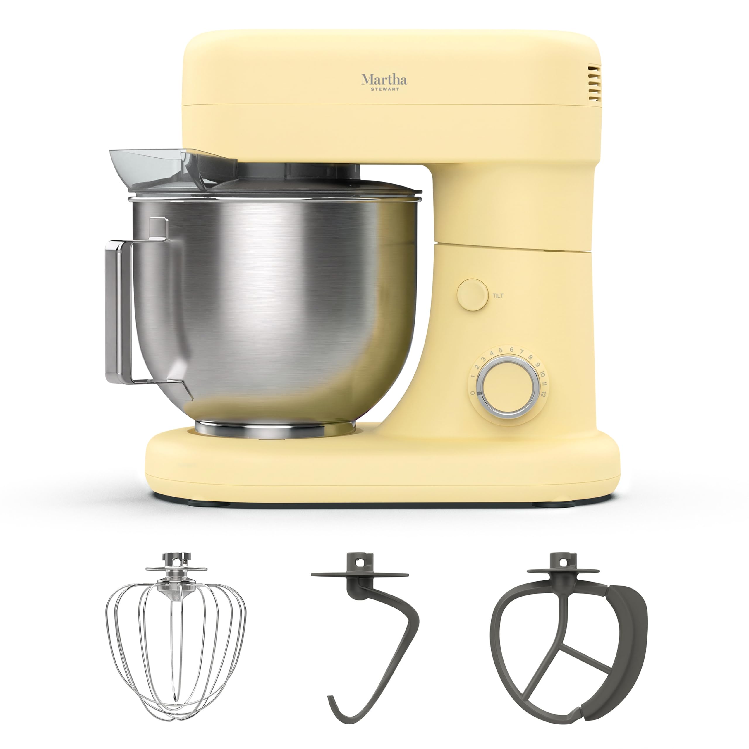 5.3QT Tilt Head Stand Mixer, 12 Speeds, Stainless Steel Bowl