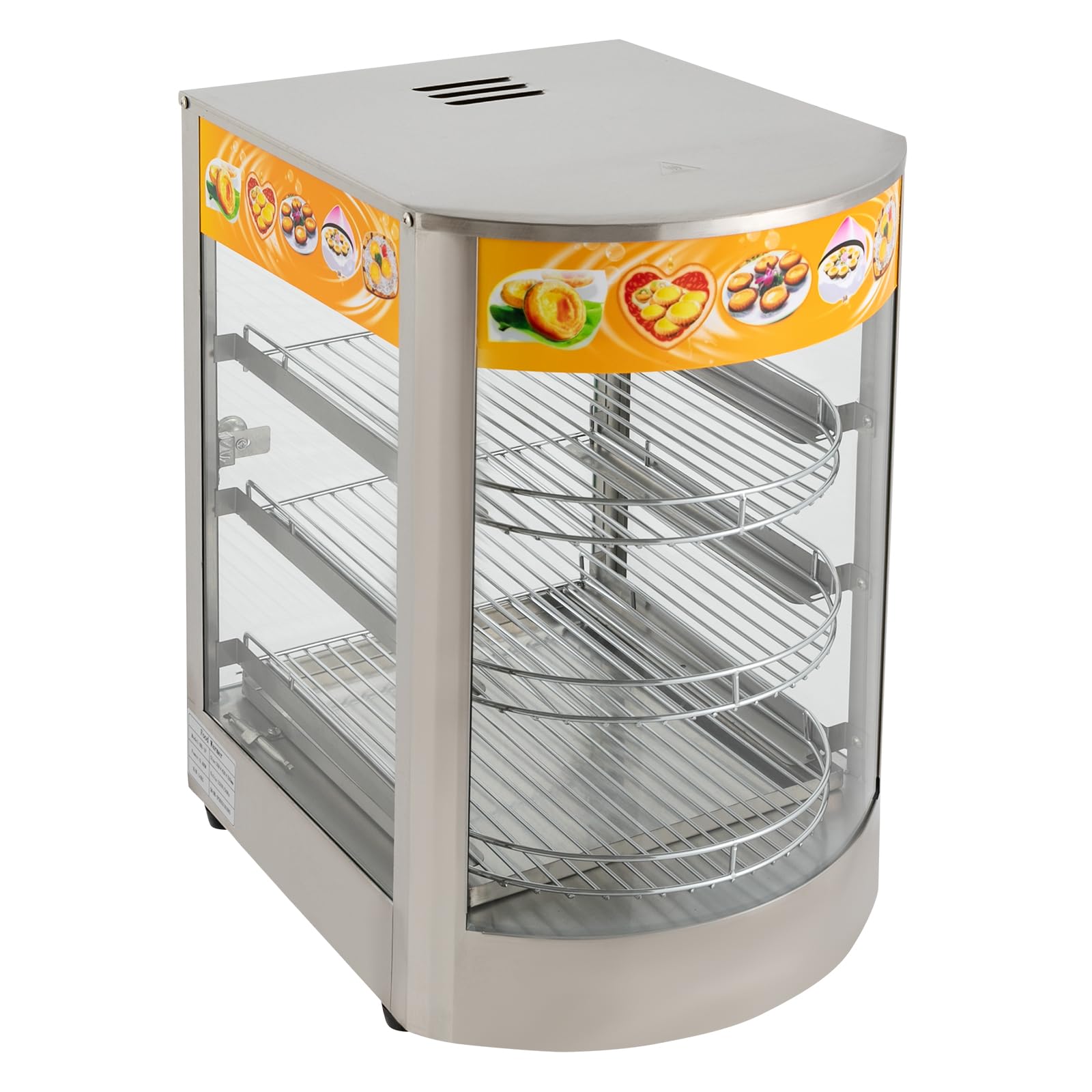 Commerciale Catering - Vetrina riscaldata calda per con 3 griglie in acciaio inox 220 V 800 W