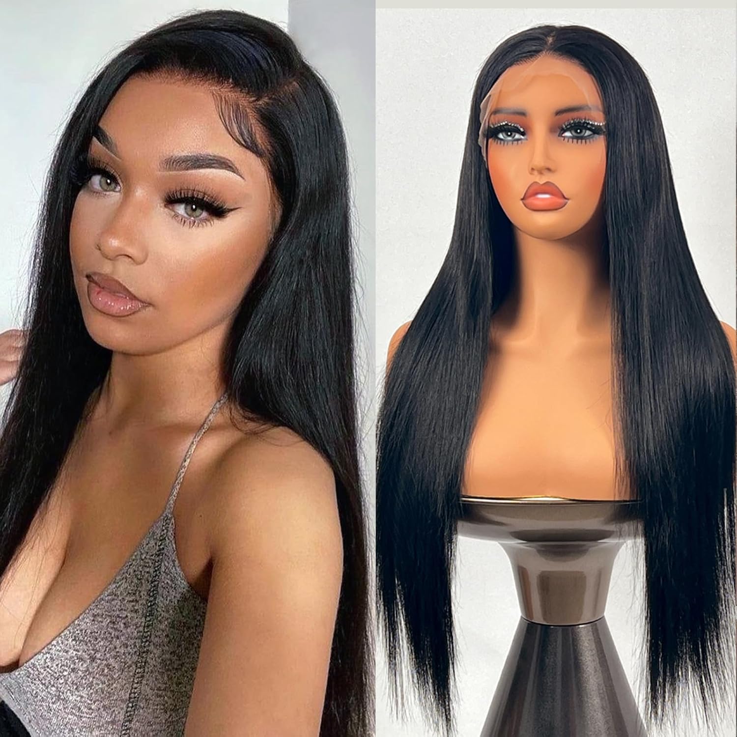 18 Inch Body Wave Wigs Human Hair 13x4 Lace Front Human Hair Wigs Pre Plucked 180 Density HD Transparent Body Wave Lace Frontal Wigs for Women Glueless Wigs Human Hair Natural Color