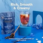 JusTea CREAM EARL GREY | Loose Leaf Black Tea | Recyclable Refill Pouch | 40+ Cups (90g) | High Caffeine | Award-Winning | Fair Trade | Non-GMO