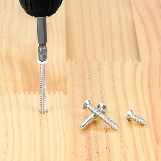 Tornillos autorroscantes cabeza plana #6 x 3/4 pulg, acero inoxidable miniatura 7