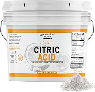 Unpretentious Baker Citric Acid (1 Gallon) for Cooking & Cleaning, Natural & Food Safe, Non-GMO, Chemical Free