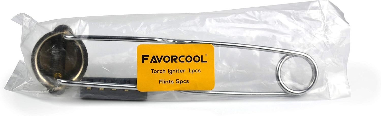 FAVORCOOL Single Flint Spark Lighter with Free 5 Flint Replacements,Ignitor for Welding,Brazing and Soldering,Great Survival Tool,Outdoor Sports Kit, Camping, Hunting and Cooking Fire Starter (1 pack) - - 