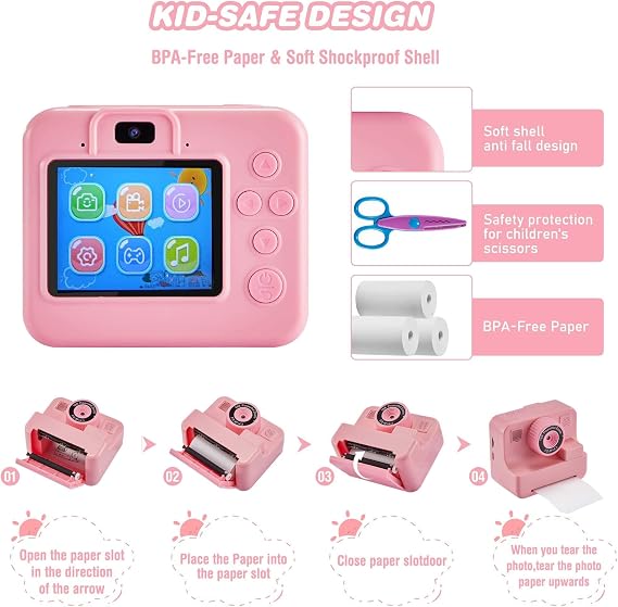 Kids Instant Print Camera with DIY Journal Kit