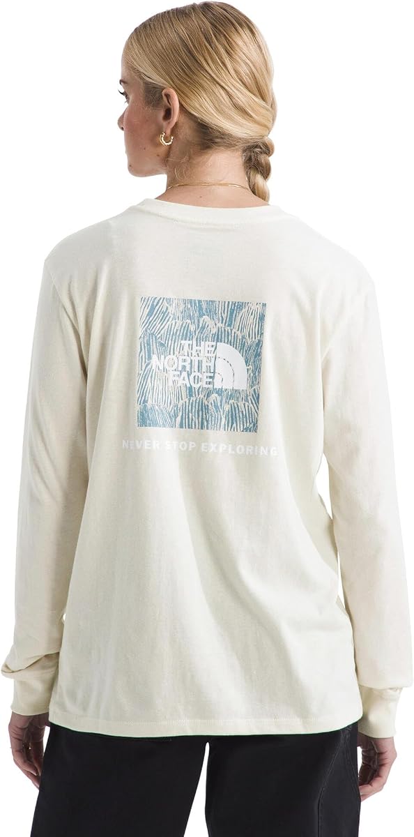 THE NORTH FACE Women's Evolution Box NSE Fill Long-sleeve Tee | Regular Fit Cotton Shirt With Logo Graphic
