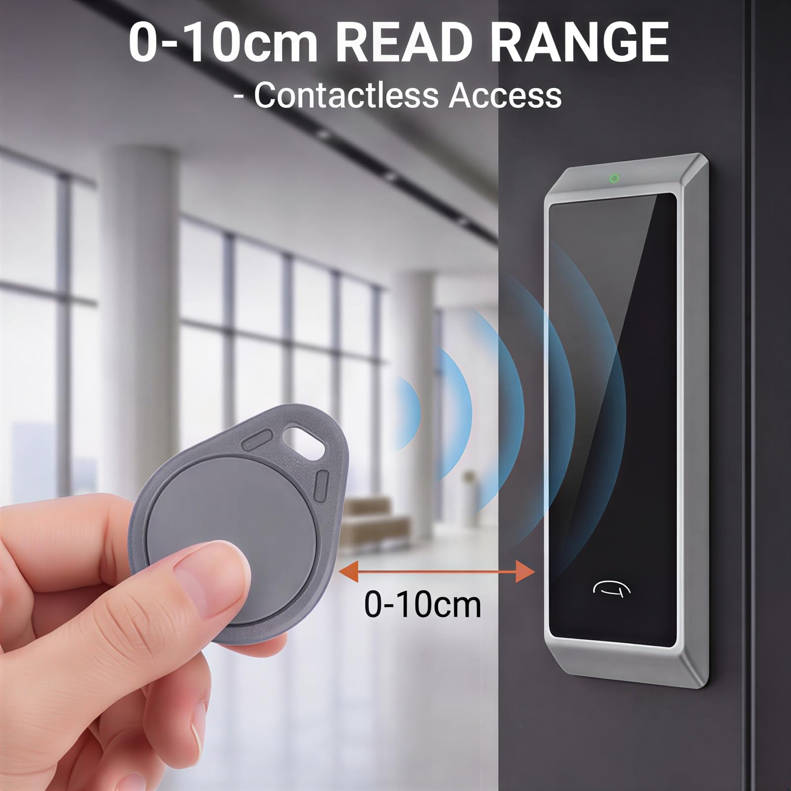 100 llaveros RFID de 13.56 MHz | Llavero ABS de proximidad reescribible, etiqueta NFC, gris, llavero de control de acceso, para oficina, hotel, estacionamiento, apartamento