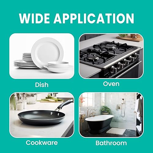 Miniatura 6 de HELIME Dishwand - Recambios de esponja, cabezales de repuesto resistentes con raspador de silicona, cepillos para lavar platos antiarañazos,