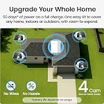aosu Security Cameras Outdoor Wireless Home System, Solar Powered, Cross-Camera Tracking, True 2K HD Color Night Vision, Spotlight, Motion Alert, No Subscription Required, Easy Setup, 4-Cam-Kit