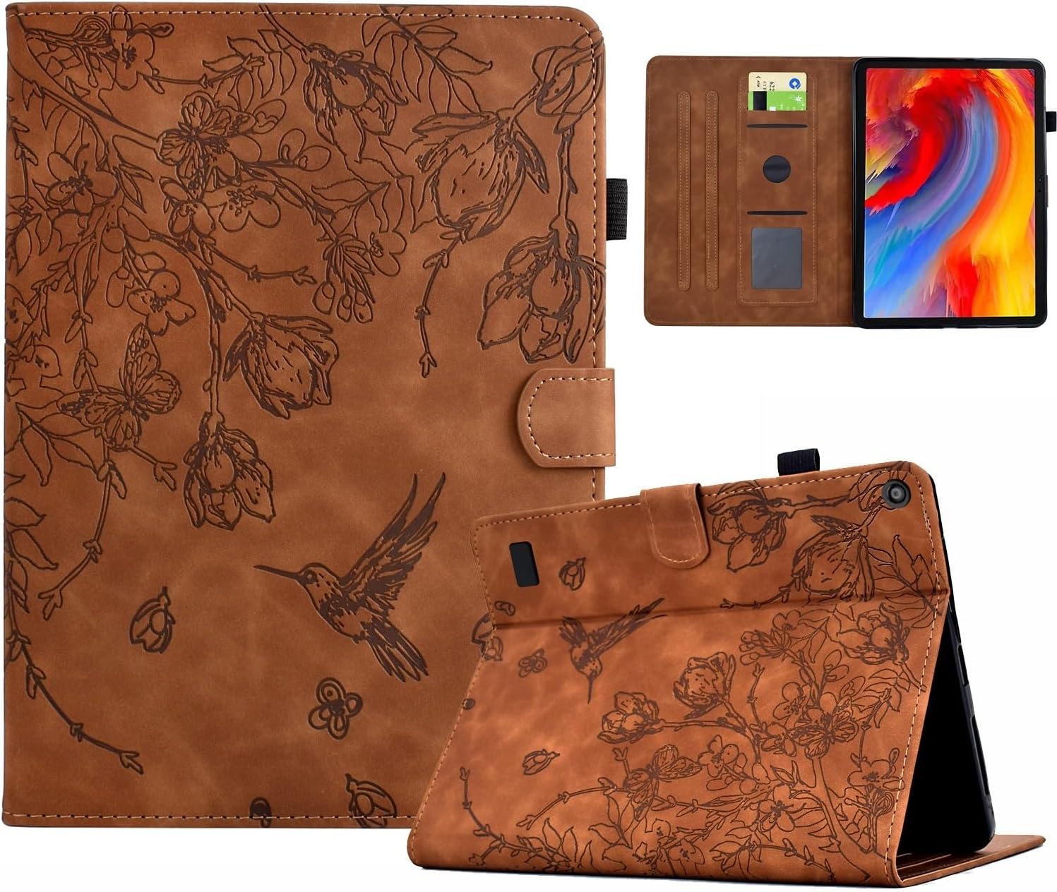 for Kindle Fire 7 2019/2017/2015(Fire 7 9th/7th/5th Generation) Case with Auto Sleep Wake, Slim Leather Business Folio Stand Cover Protective Case Shell Multiple Viewing Angles (Brown)