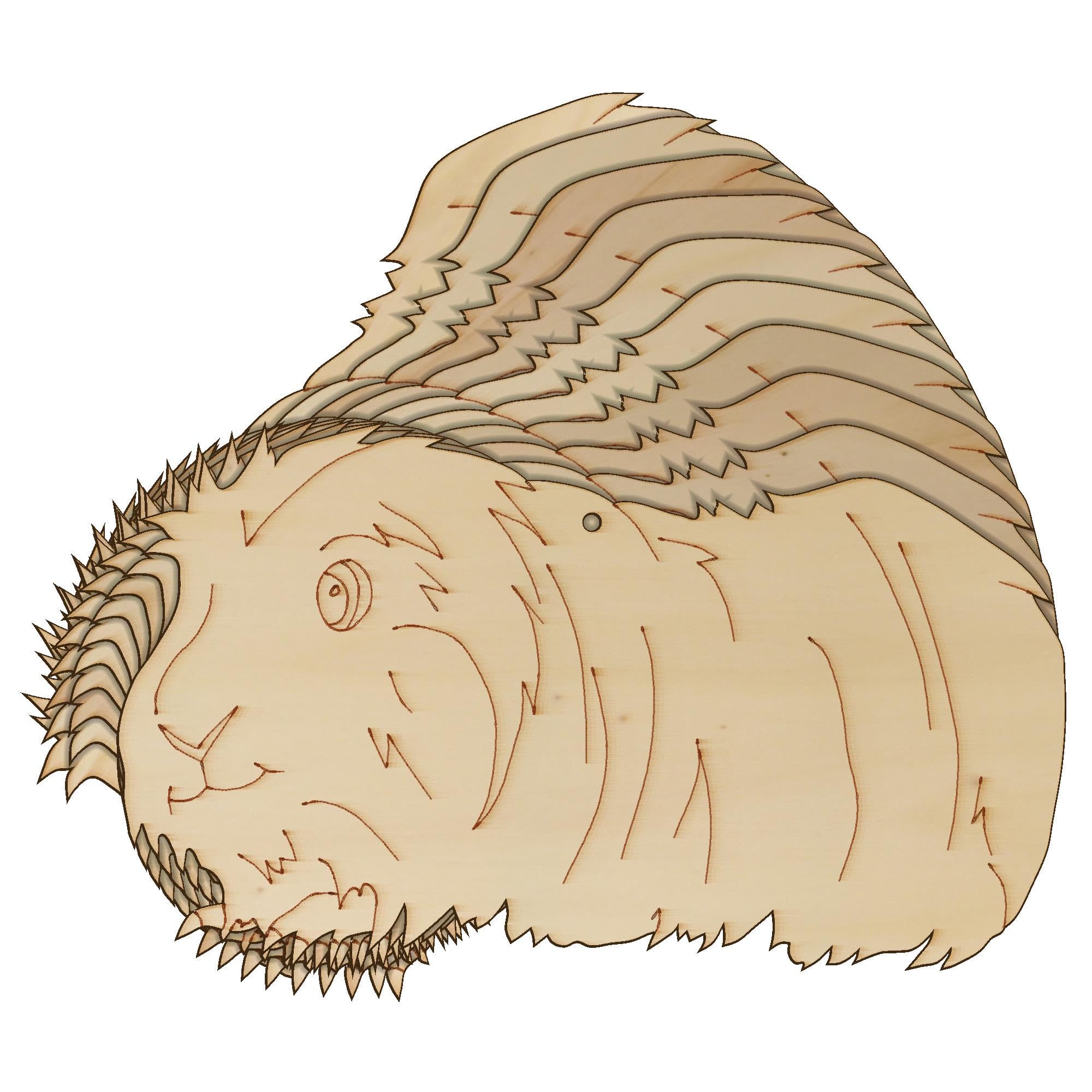 10x Wooden Guinea Pig Long Haired Craft Shapes 3mm Plywood Pet Animal Rodent(5 x 8.7cm,Hole Top Centre)