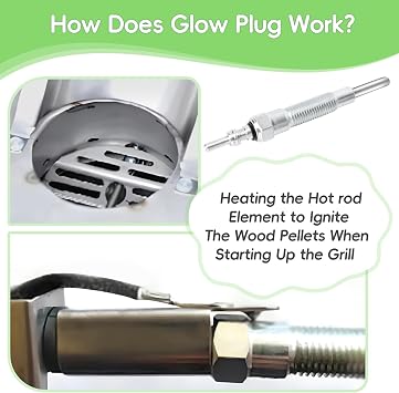 SafBbcue 2PCS Glow Plug for Weber SmokeFire EX4/EX6/EPX6 Wood Pellet Grills, Replaces for Weber 7009 Part, Replacement Weber Smoke Fire Grill Glow Plug, Sliver