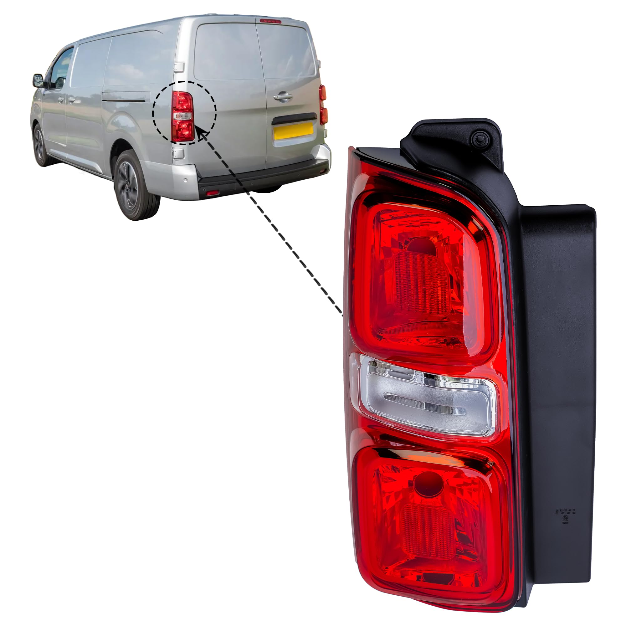 LONGLING Indicatore Posteriore Sinistro Fanalino Posteriore per Citroen Jumpy, Peugeot Expert, Opel Vivaro, Toyota ProAce 2016-2024, Fiat Scudo 2022-2024