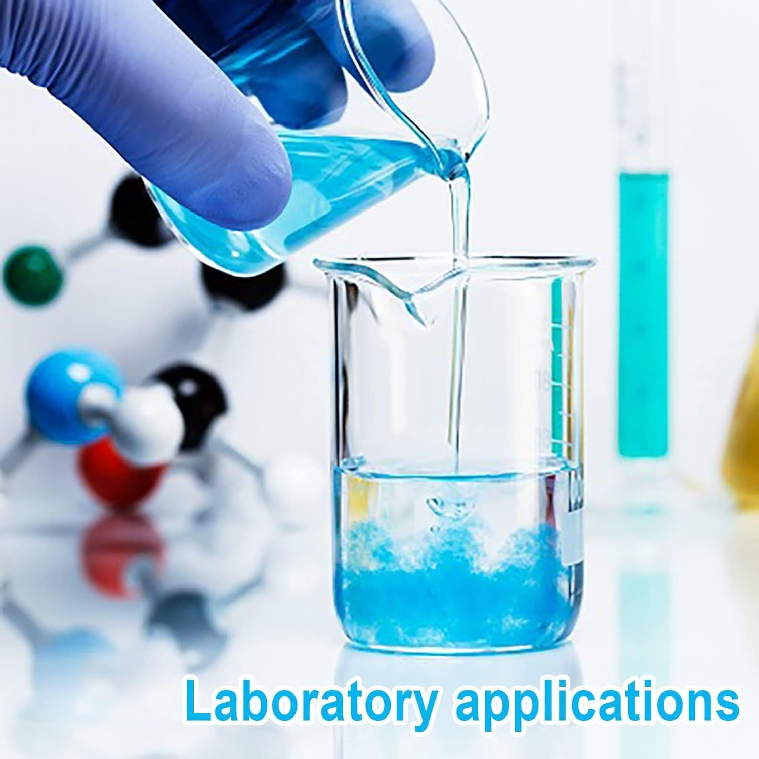 Niedrige Form-Glasbecher, (1000 ml, 2000 ml, 3000 ml, 5000 ml, transparenter Borosilikat-Laborbecher, Glas-Messbecher mit Graduierung und Ausgießer, für Labor/Schule/Zuhause, 5000 ml (5000 m