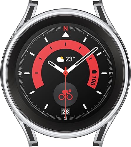 Miniatura 3 de MOTONG Funda protectora de PC con protector de pantalla de vidrio templado compatible con Samsung Galaxy Watch 54 de 1.575 pulgadas (1.575 pulgadas,