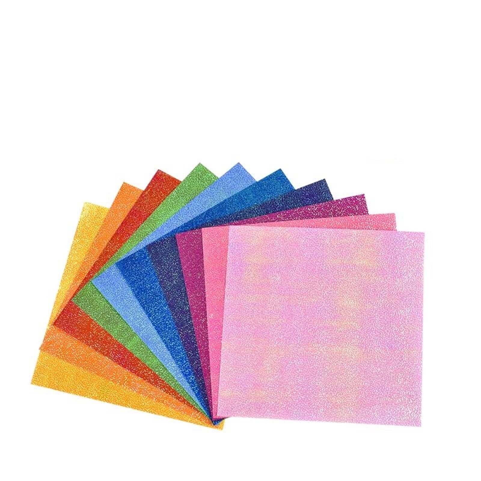 100 piezas de papel origami brillante doble cara, plegable color sólido con brillo perlado, hecho a mano, for manualidades scrapbooking y decoración Para Decoración Y Origami(15x15cm)