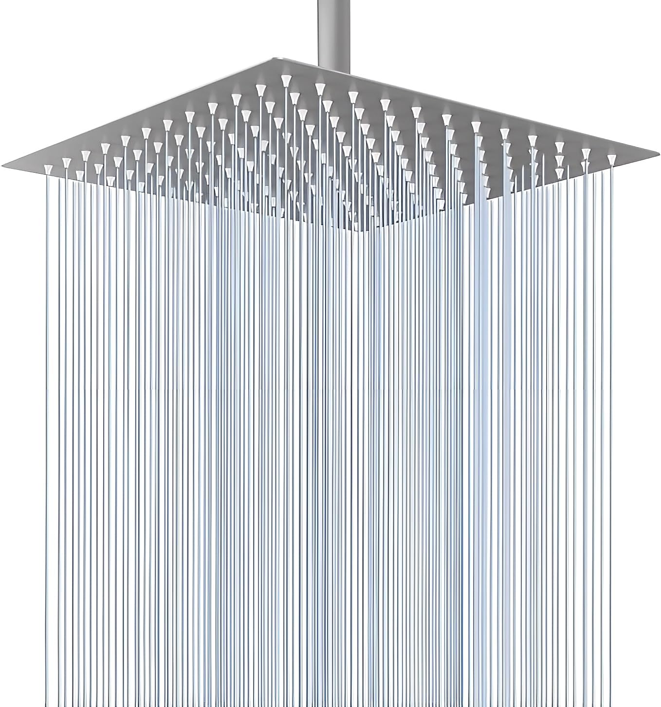CARNIVAL Heavy Duty Ultra Slim Square Shaped 12x12 Inch Ceiling Shower Head For Bathroom | SS-304 Rainfall Overhead Shower | Adjustable Angles With Premuim Chrome Finish WIthout Arm (12x12)