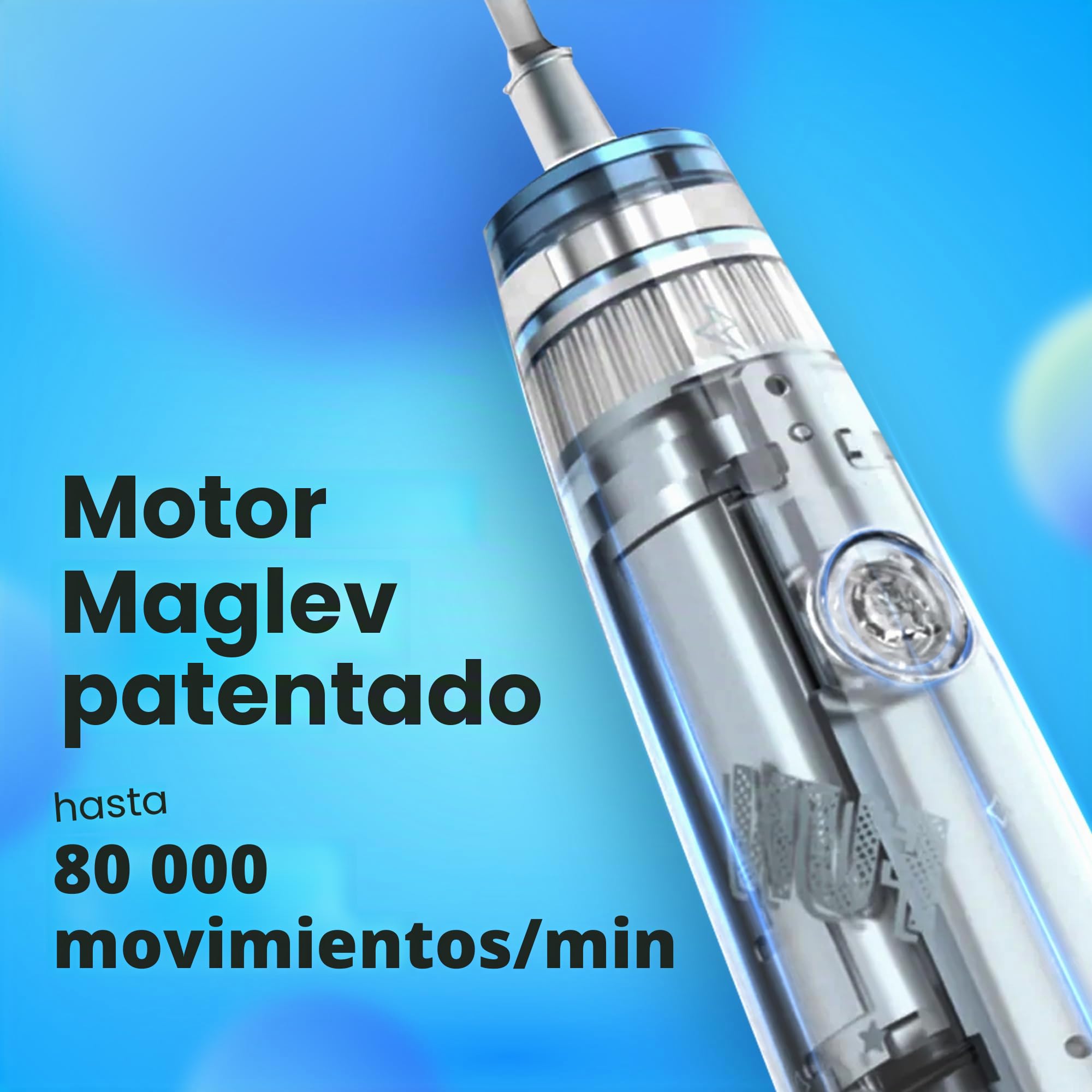 Oclean Cepillo de dientes eléctrico sónico para niños, cerdas suaves aptas para niños, cepillado ultra silencioso, temporizador integrado de 2 minutos, impermeable IPX7, para mayores de 5 años (azul)