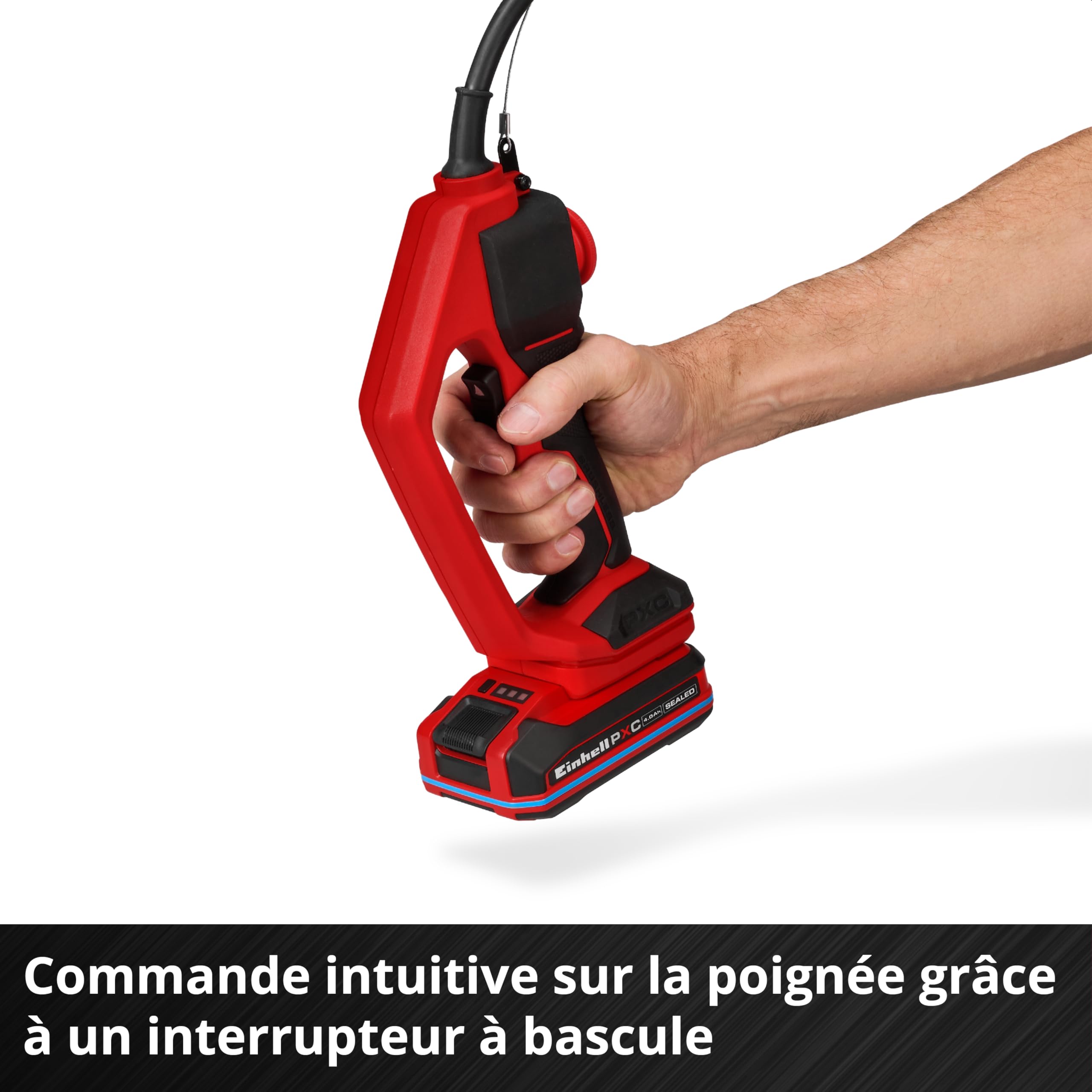 Einhell Palan sans fil TE-EH 18/250 Li BL Power X-Change (18 V, sans charbon, capacité de charge 125 kg / 250 kg avec poulie de renvoi, hauteur de course 12 m, vitesse 3,5 m/min, câble en acier)