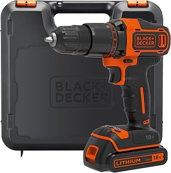 BLACK+DECKER 18V Cordless Hammer Drill, BCD700S1K-GB