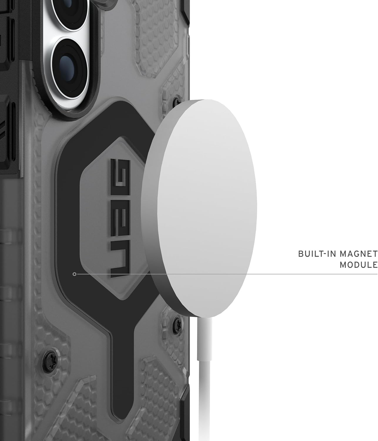 URBAN ARMOR GEAR UAG for Samsung Galaxy S26 Plus Case 6.7" Pathfinder Clear - Magnetic Charging Compatible Transparent Rugged Military Drop Tested Protective Cover, Ash/Black