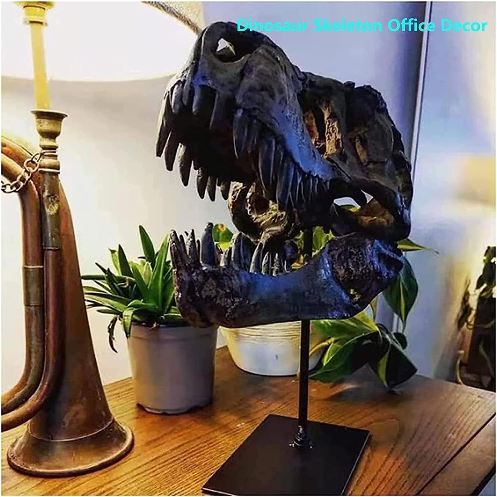 Dekoracja pomieszczenia model czaszki dinozaura ze stojakiem, skamielina, archeologia, rzemiosło, rekwizyt do nauki, zabawne akcesoria na biurko