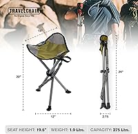 Vista 3 de Travel Chair Slacker Silla trípode para campamento, silla ligera, correa de transporte ajustable para un fácil transporte, patas de pato de gran