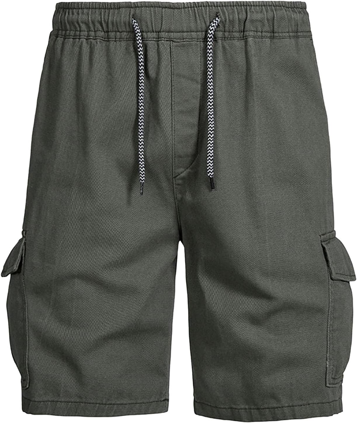Mens Cargo Shorts Relaxed Fit Work Outdoor Hiking Shorts with Multiple Pockets Elastic Waist Lightweight Short Pants