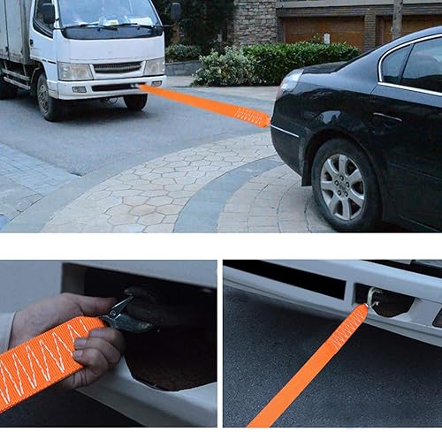 Miniatura 6 de Correa de remolque resistente con ganchos de 2 pulgadas x 20 pies, 15,000 libras, correa de remolque de 6,8 toneladas con ganchos de seguridad de