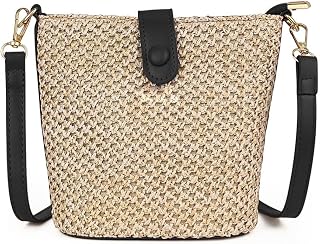 Straw Crossbody Bags for Women, Fashion Rattan Shoulder Bag Boho Woven Bag Summer Straw Clutch Purse for Vacation