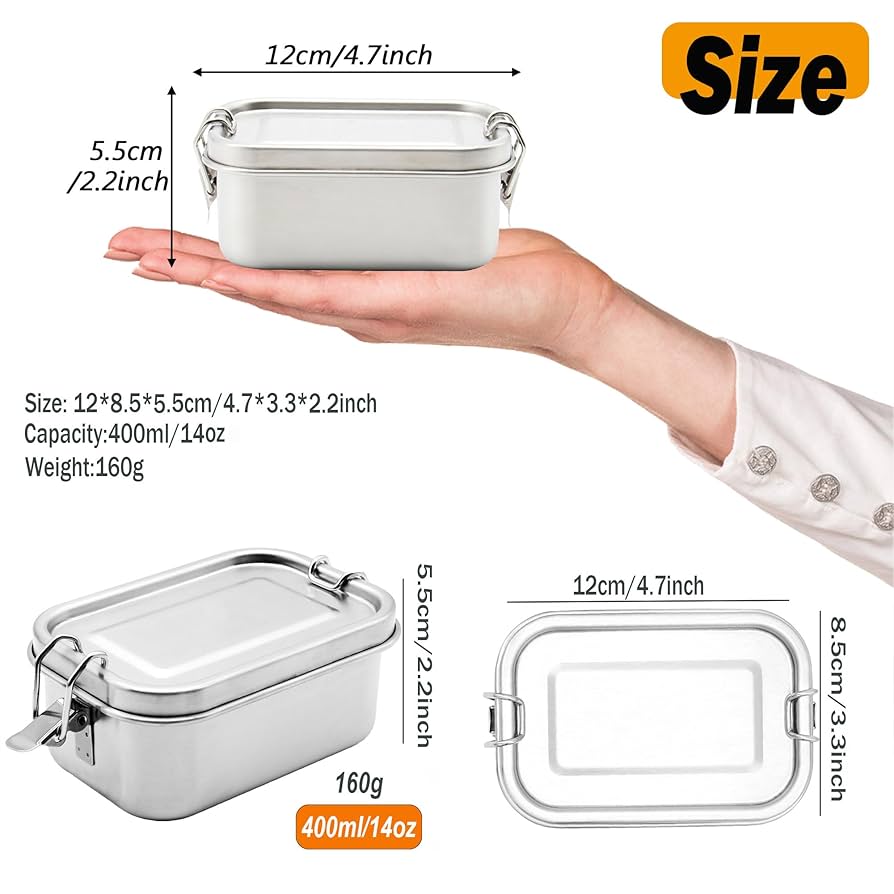 8個セット✖️ステンレス食品保存容器 蓋付き Amazon | BEFOY 小型ステンレススチール食品保存容器セット | 再