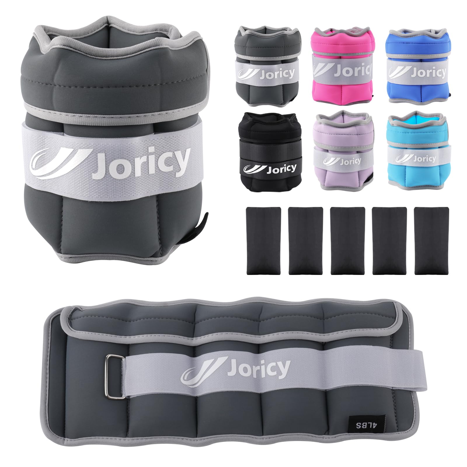 Adjustable Ankle Weights for Women Men 1/2/3/4/5/6/8/10/12/20 LBS 1 Pair Wrist Leg Arm Weights with Removable Weight Strength Training Weight for