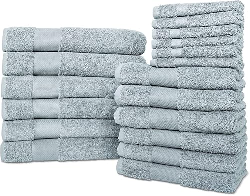 Miniatura 22 de Hencely Juego de 2 toallas de mano de lujo (16 x 28 pulgadas), algodón turco suave, absorbente, de secado rápido, para cara, cuerpo, cocina y baño