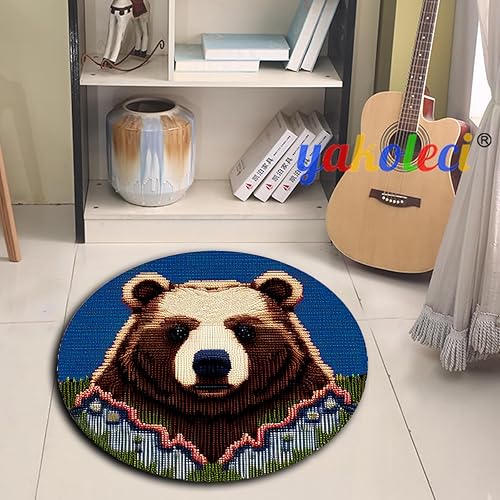 Miniatura 6 de YAKOLECI Kits de ganchos de pestillo para adultos, impresión en color, manualidades, costura, artes, alfombra de costura para decoración del hogar,