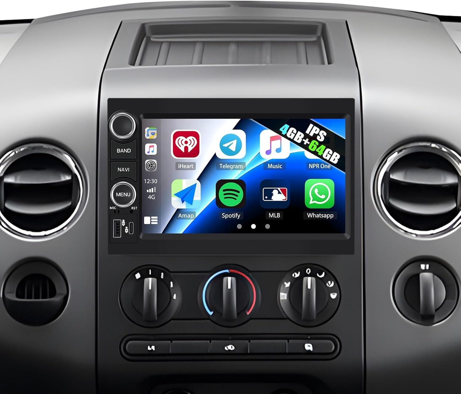 4G+64G for Ford F150 2004-2008, F250 F350 2006-2012 Android 15 Car Stereo with Wireless CarPlay Android Auto Radio 7 inch Touch Screen Head Unit with WiFi GPS Bluetooth FM Type-C HD Backup Camera