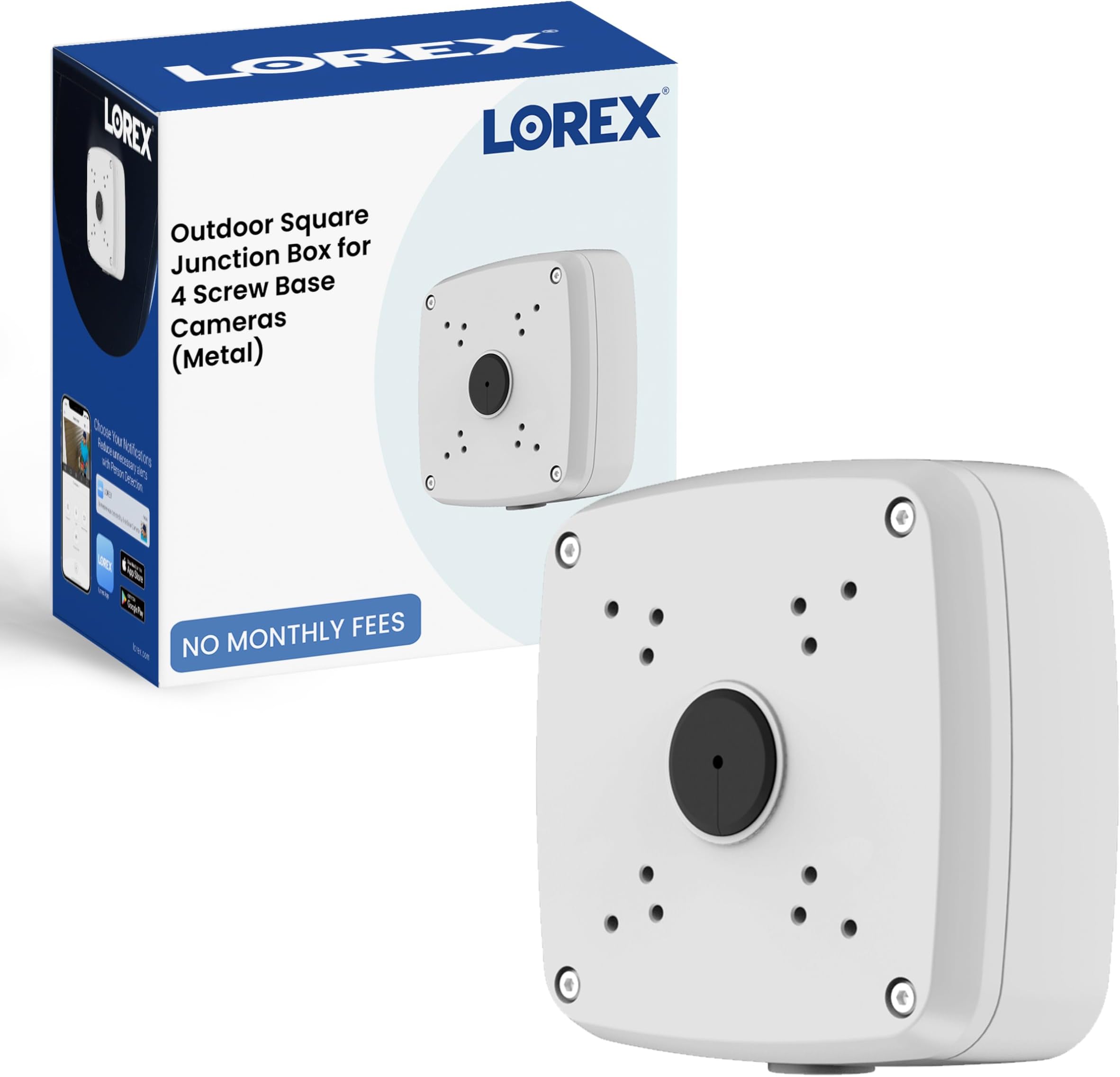Lorex ACJNCD4B 屋外用ジャンクションボックス スクリューベースカメラ4台用 ホワイト 1パック