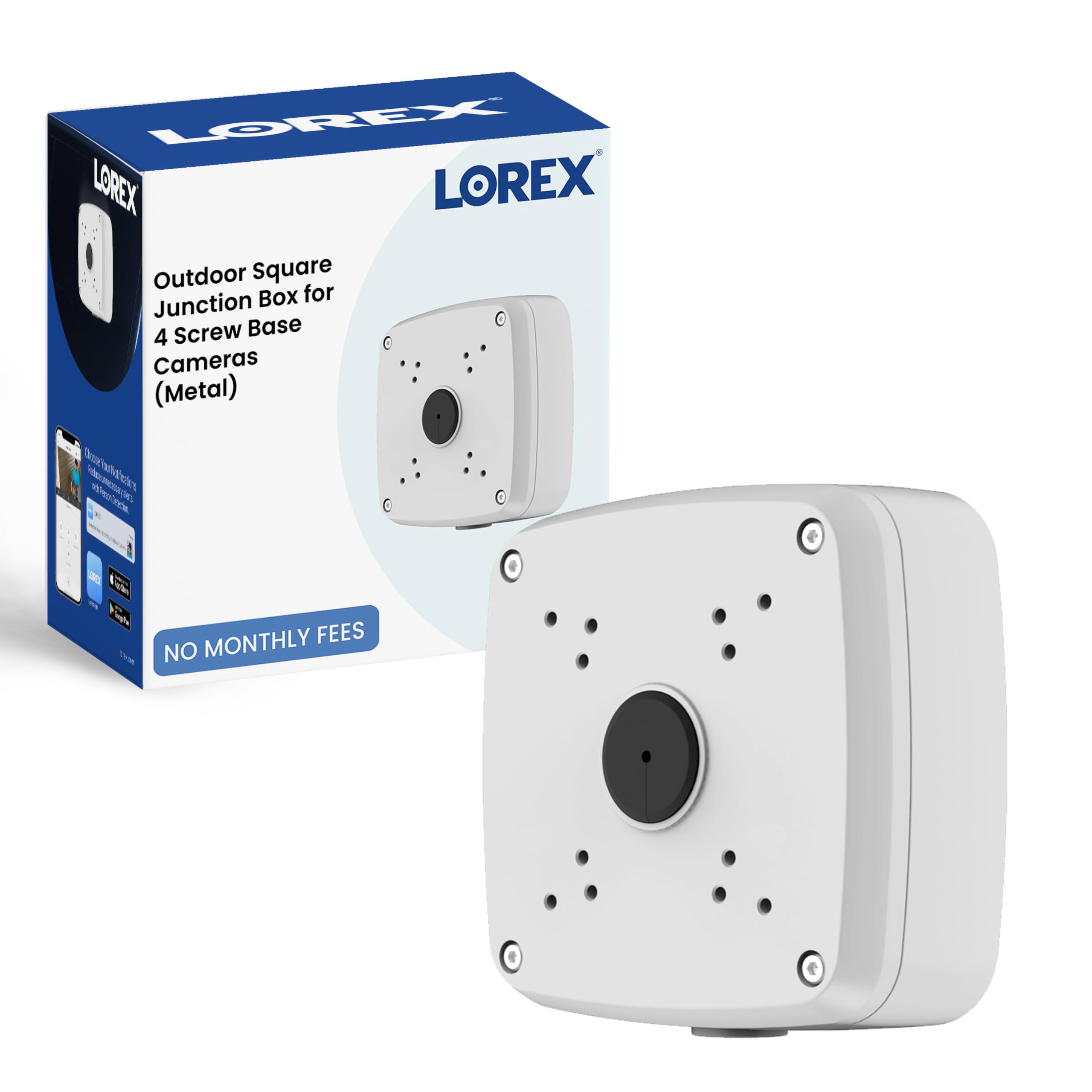 Lorex ACJNCD4B 屋外用ジャンクションボックス スクリューベースカメラ4台用 ホワイト 1パック