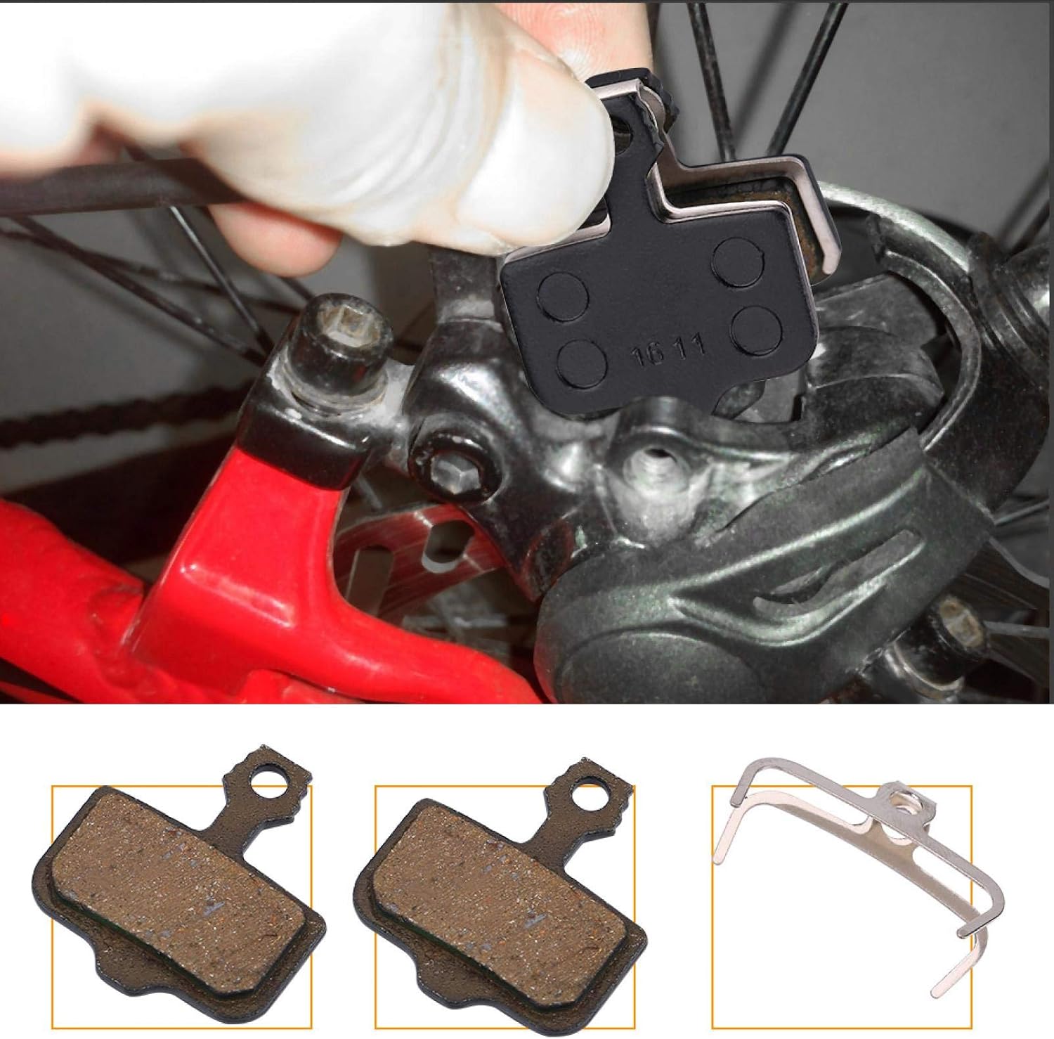 Alomejor 4 Pairs Brake Pads Metallic Mountain Disc Brake Pads Compatible with Avid R/CR/CR MAG/X0 XX DB