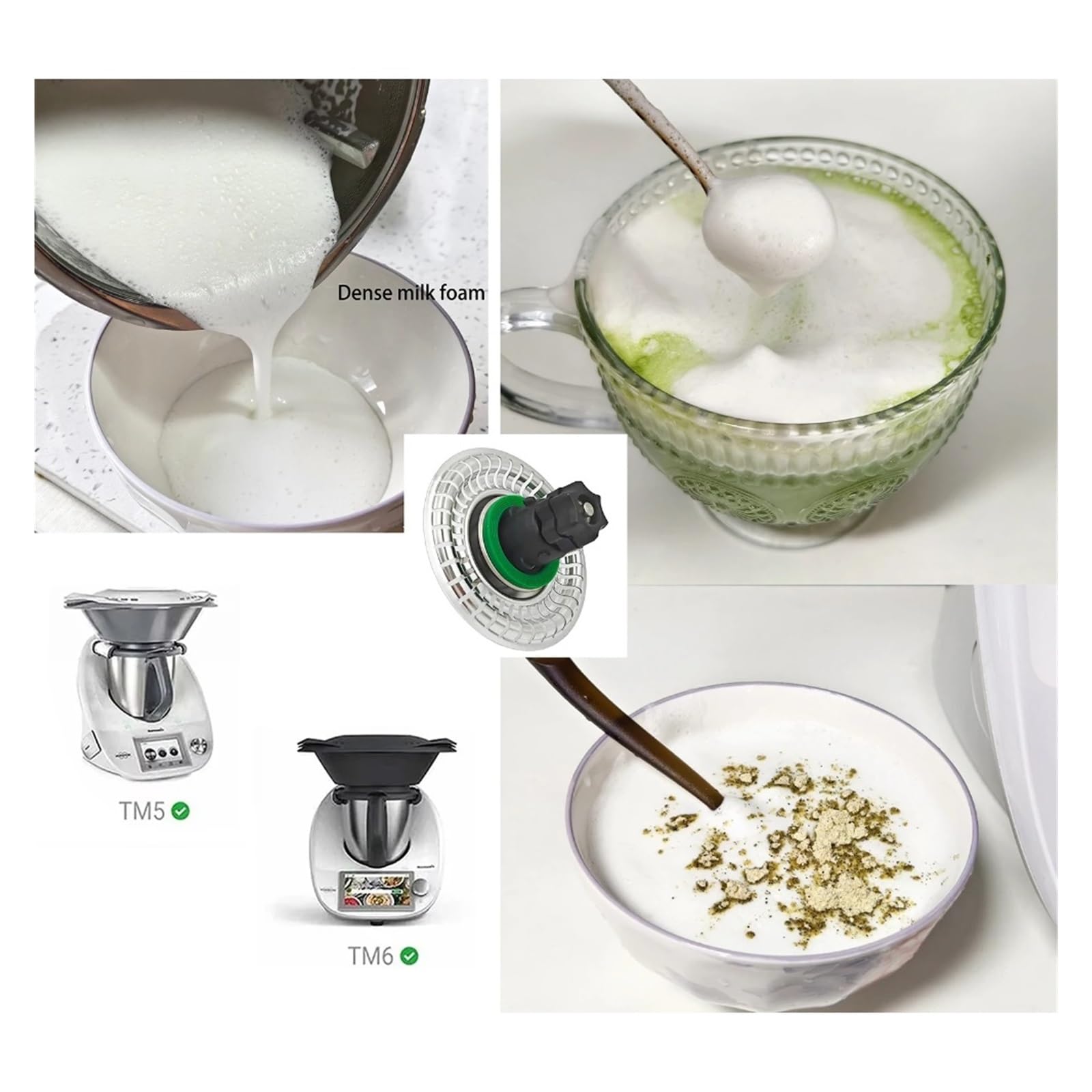 Batidor de Leche y espumador Compatible con cafeteras TM5, TM6 TM7. Huevos. Fabricado en Acero Inoxidable Apto for Uso alimentario