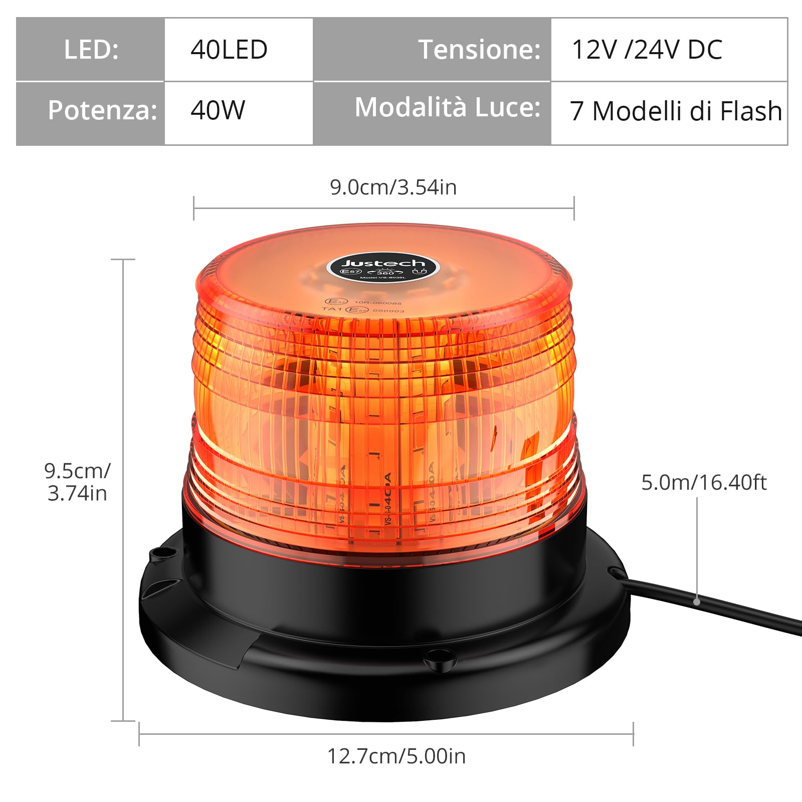 Justech Lampeggiante a LED