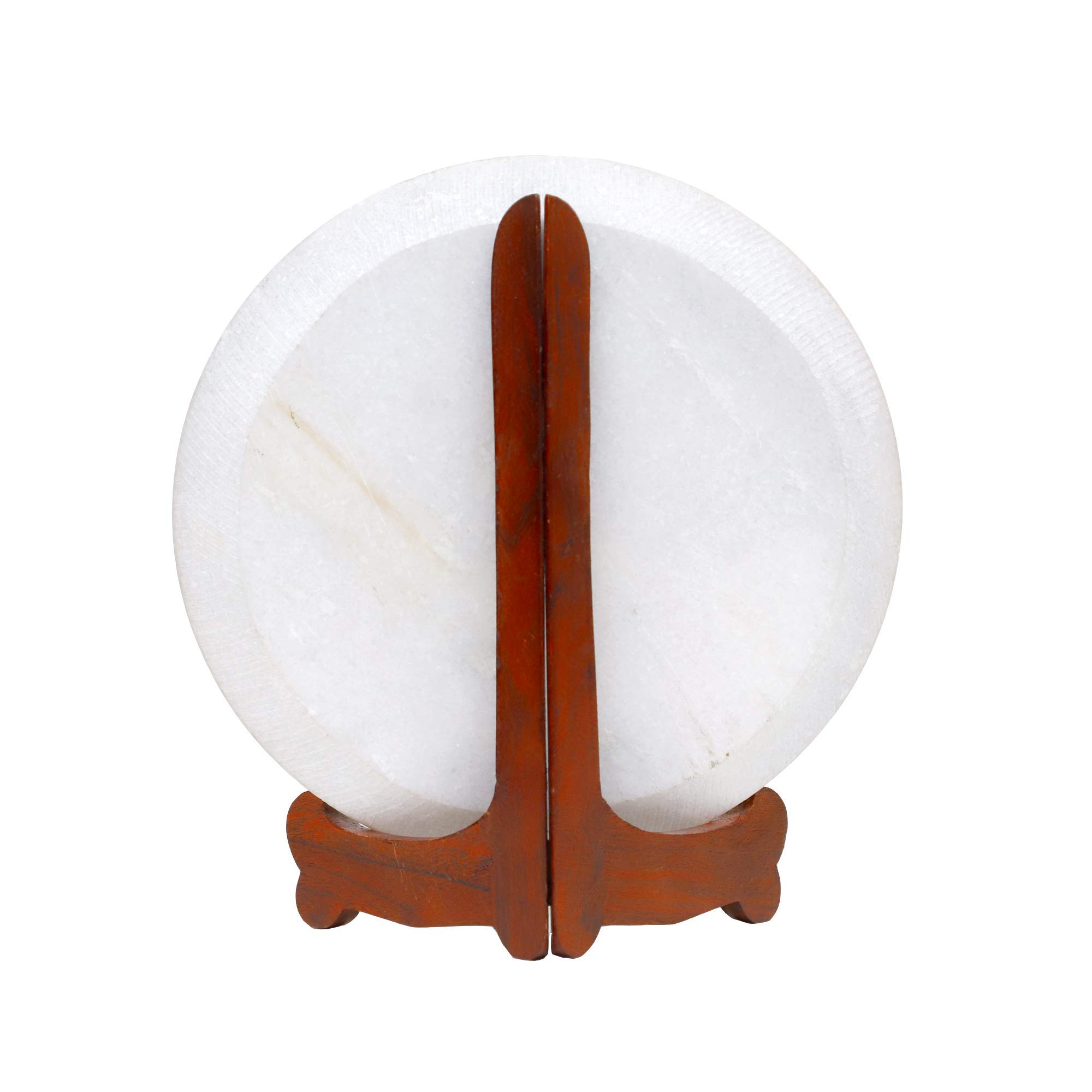 Anjali Arts 9 Inch Designers Decorative Marble Plate | Round Shape Rajasthani Lady with Peacock Showpiece Pottery Plate with Stand (Multicolor, 23x23x2 cm) 2