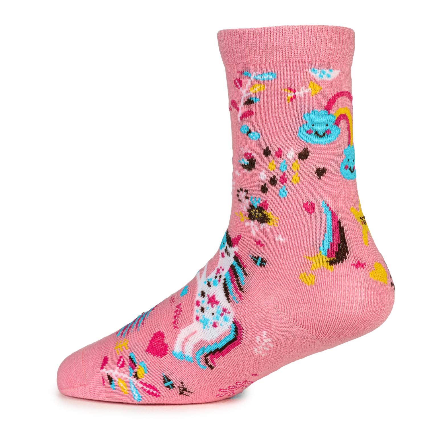 KazarMax Multicolor Rainbow Printed Full Length Soft Cotton Designer Socks for Kids Boys & Girls(Pack of 3_Small) 4