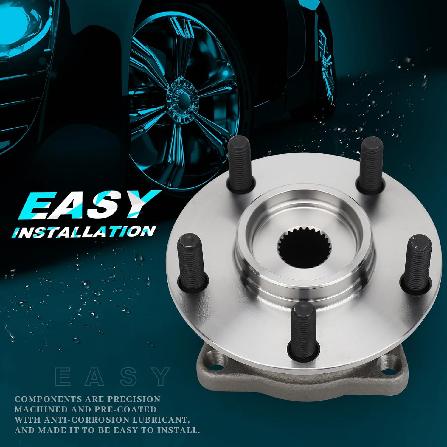 IRONTEK Rear Wheel Hub and Bearing Assembly 512291 Compatible for Mitsubishi 2004-2008 ENDEAVOR/2010-2011 Endeavor, W/O ABS 5 Lugs AWD Wheel Hub Assembly 1 PCS